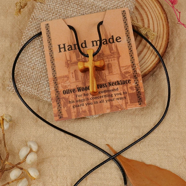 Olive Wood Cross Pendant