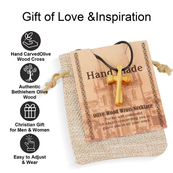 Olive Wood Cross Pendant