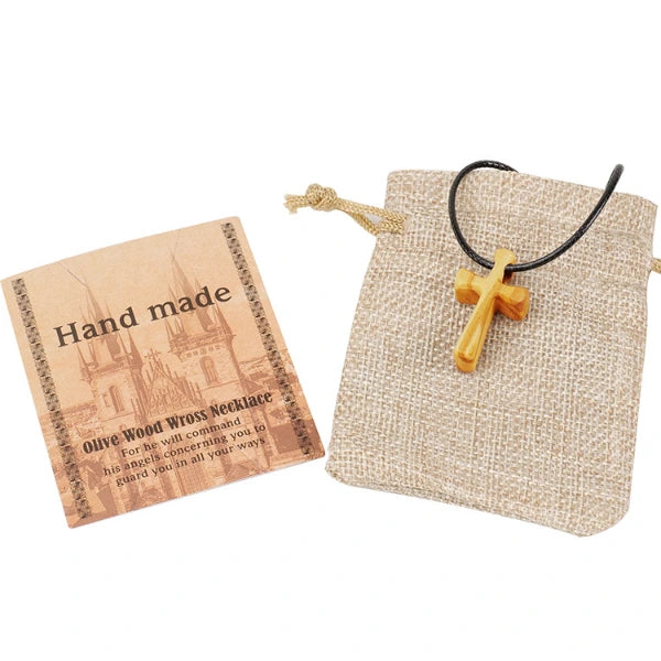 Olive Wood Cross Pendant