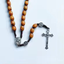Olive Wood Rosary With Holy Soil