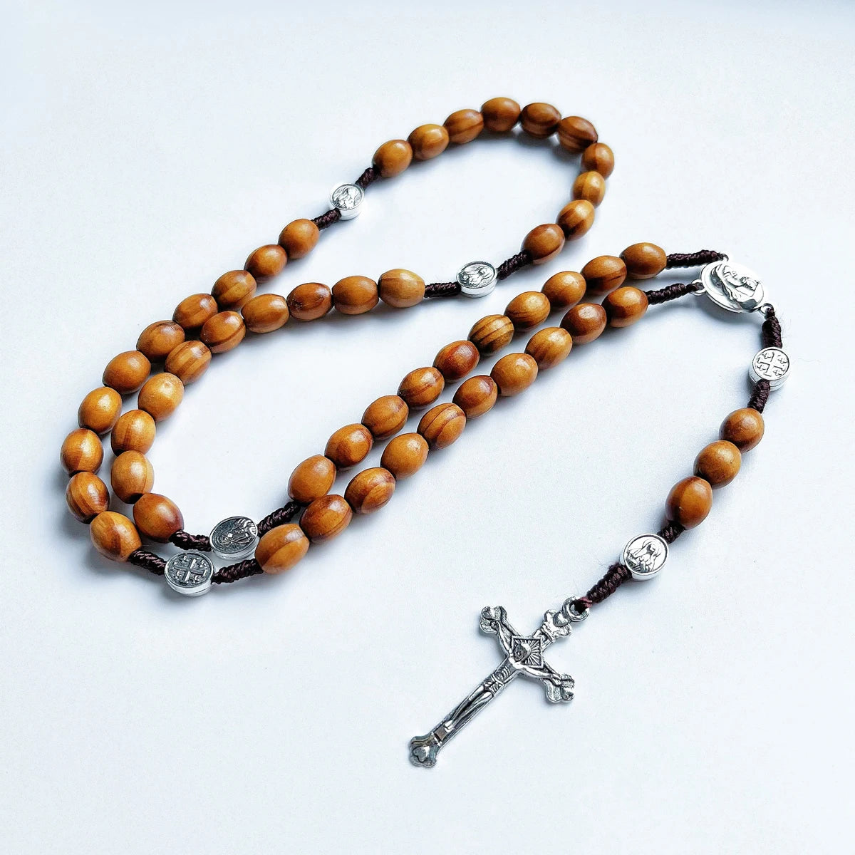 Olive Wood Rosary With Holy Soil