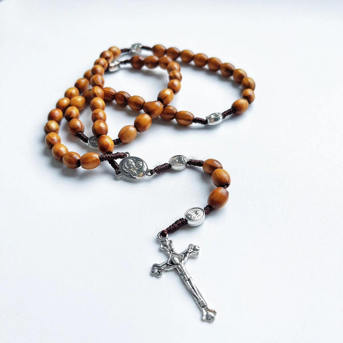 Olive Wood Rosary With Holy Soil