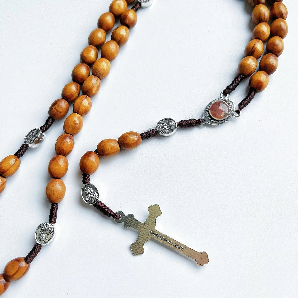 Olive Wood Rosary With Holy Soil
