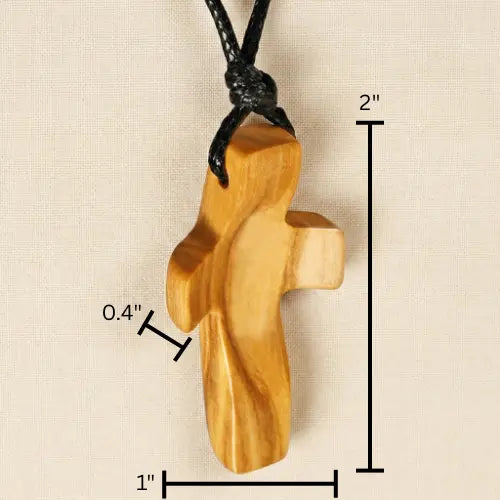 Solid Olive Wood Cross Necklace