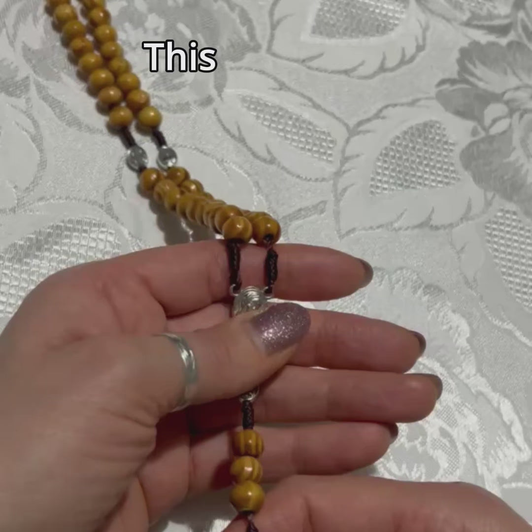 Handmade Olive Wood Rosary With Holy Soil