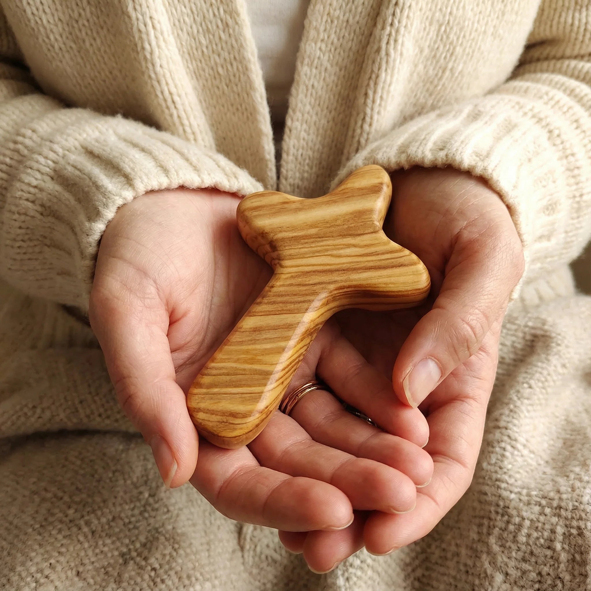 Olive Wood Comfort Cross